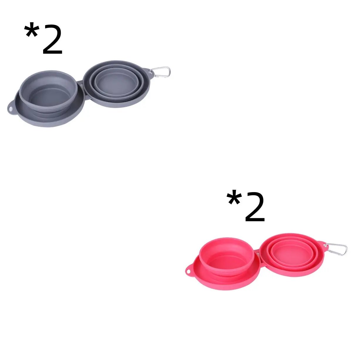 Foldable Double Pet Bowl null