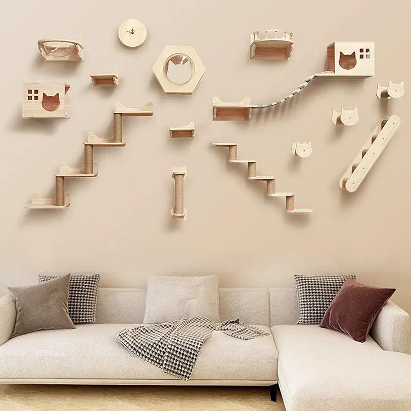 Wall-Mounted Cat Climbing Frame null