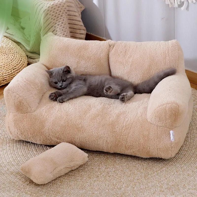Luxury Plush Cat Bed Sofa null