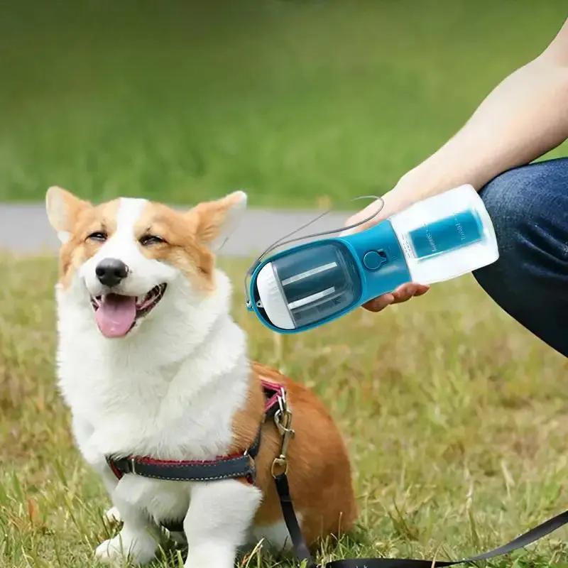 3-in-1 Portable Dog Water Bottle with Food Container & Waste Bag Dispenser null