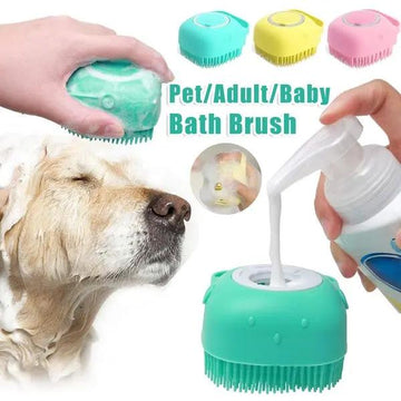 Silicone Dog & Cat Bath Massage Brush null