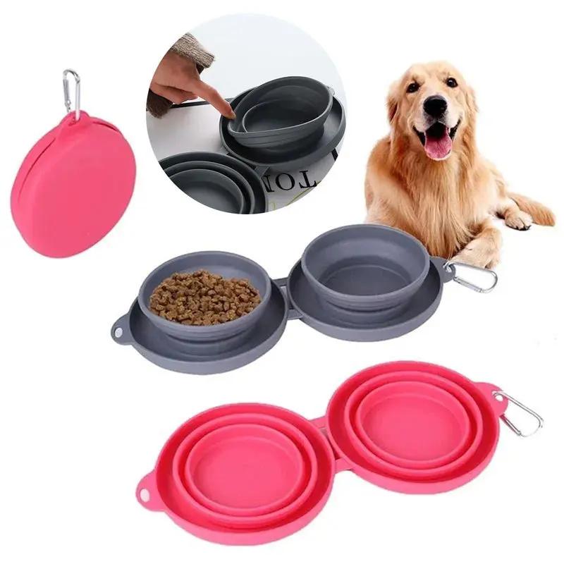 Foldable Double Pet Bowl null
