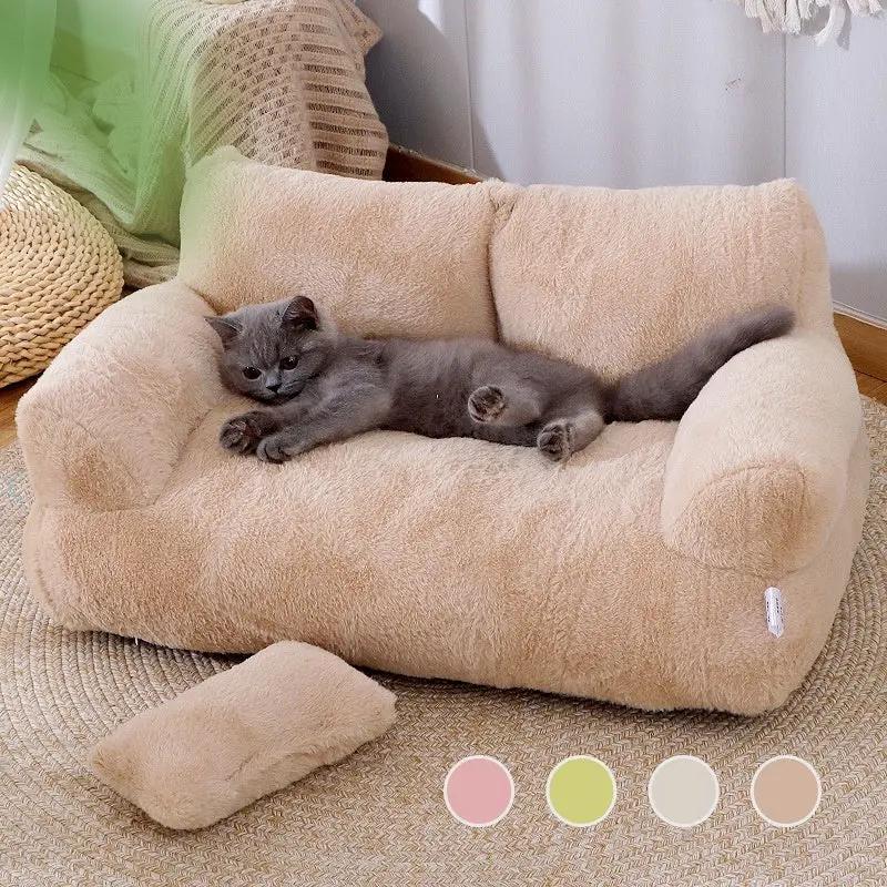 Luxury Plush Cat Bed Sofa null