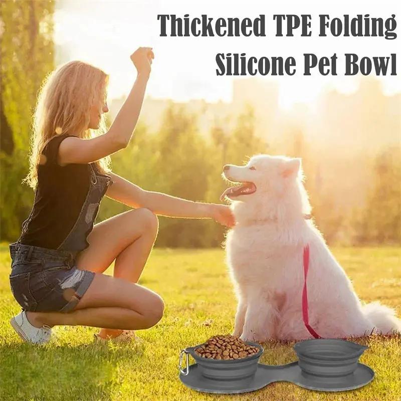 Foldable Double Pet Bowl null