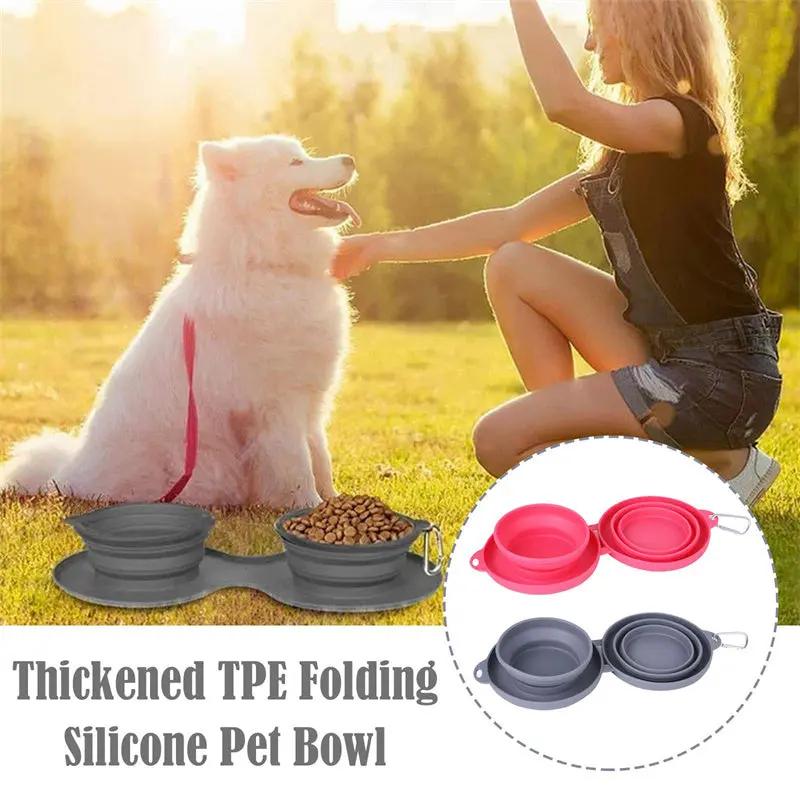 Foldable Double Pet Bowl null